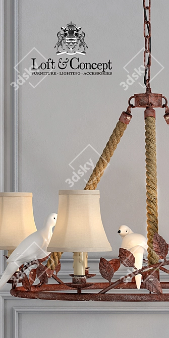 Norman Bird Forest 6 Chandelier 3D model image 2