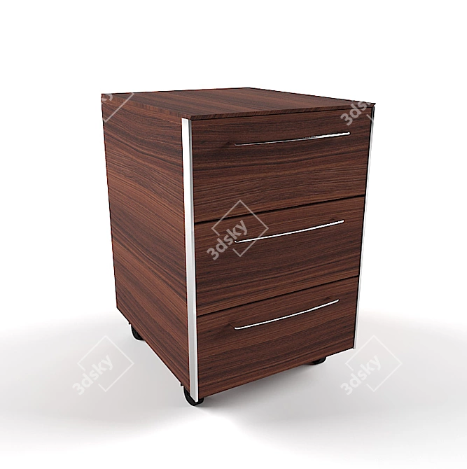 Sleek Rolling Office Cabinet 3D model image 1