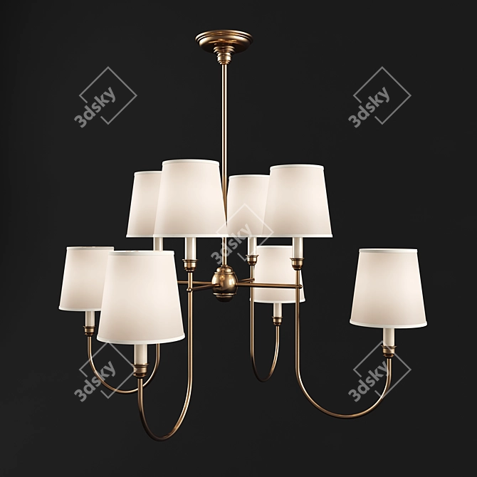 Vendome Large Chandelier: Vintage Elegance in American Style 3D model image 2