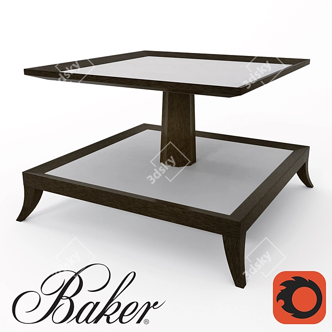 Modern Two Tier Baker Coffee Table 3D model image 1