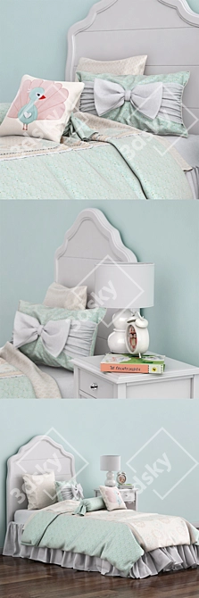 Juliette Twin Bed with Nightstand 3D model image 2