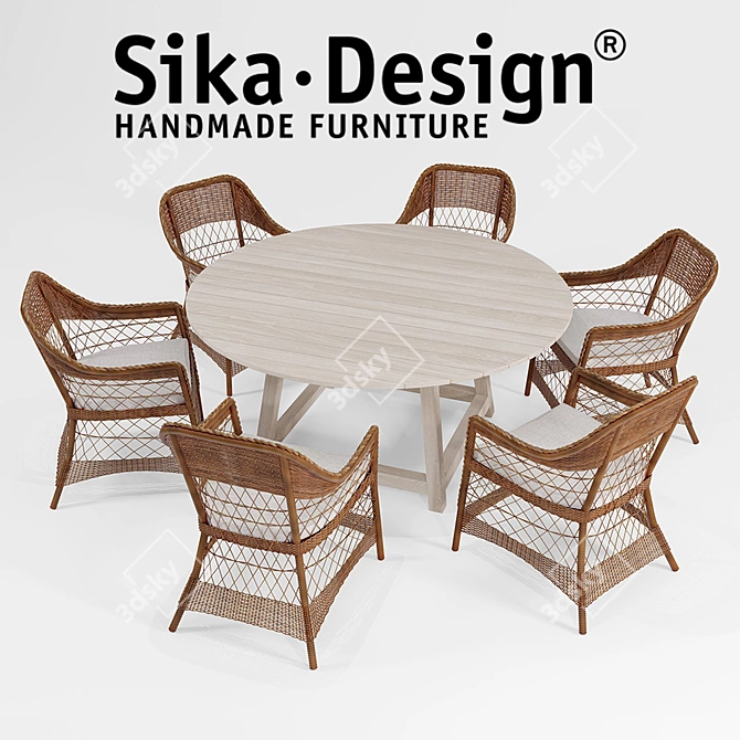 Elegant SIKA-DESIGN Chair & Table 3D model image 1