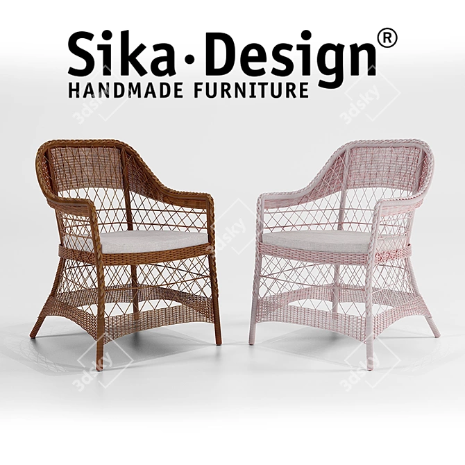 Elegant SIKA-DESIGN Chair & Table 3D model image 2