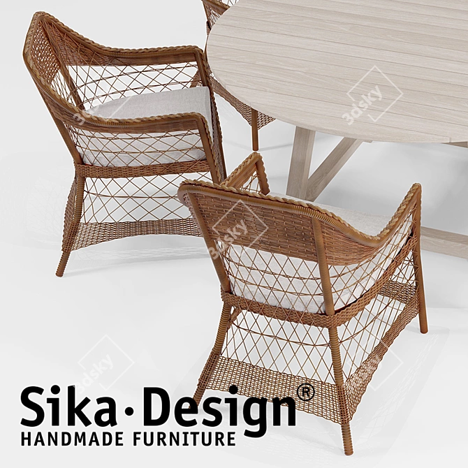 Elegant SIKA-DESIGN Chair & Table 3D model image 3