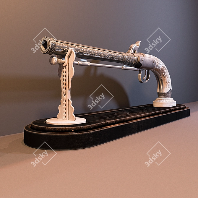 Sleek Souvenir Gun Lighter 3D model image 1