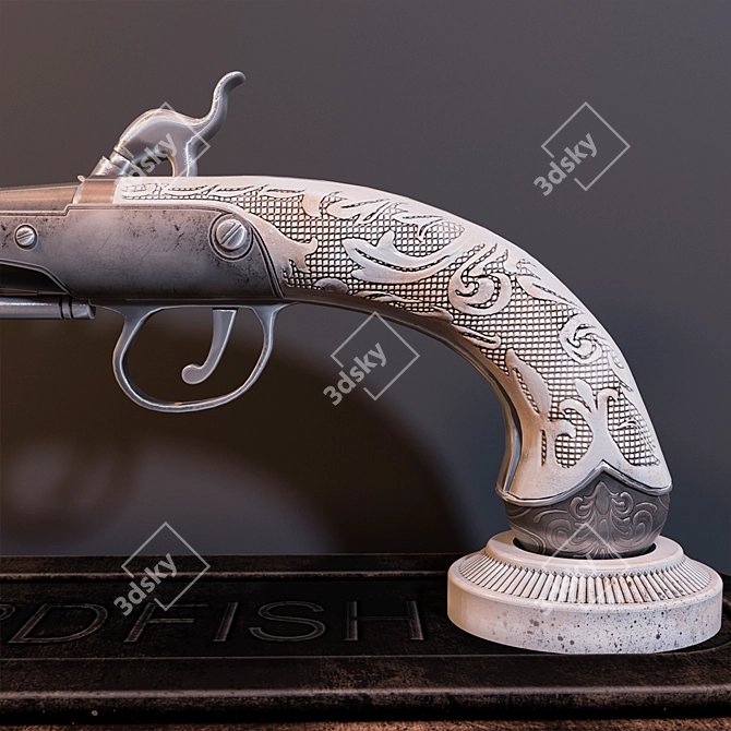 Sleek Souvenir Gun Lighter 3D model image 2