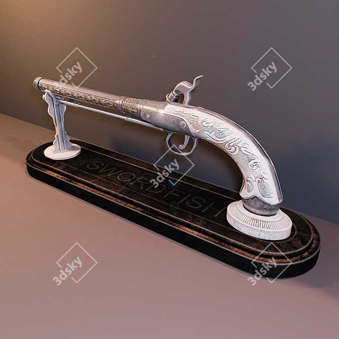 Sleek Souvenir Gun Lighter 3D model image 3