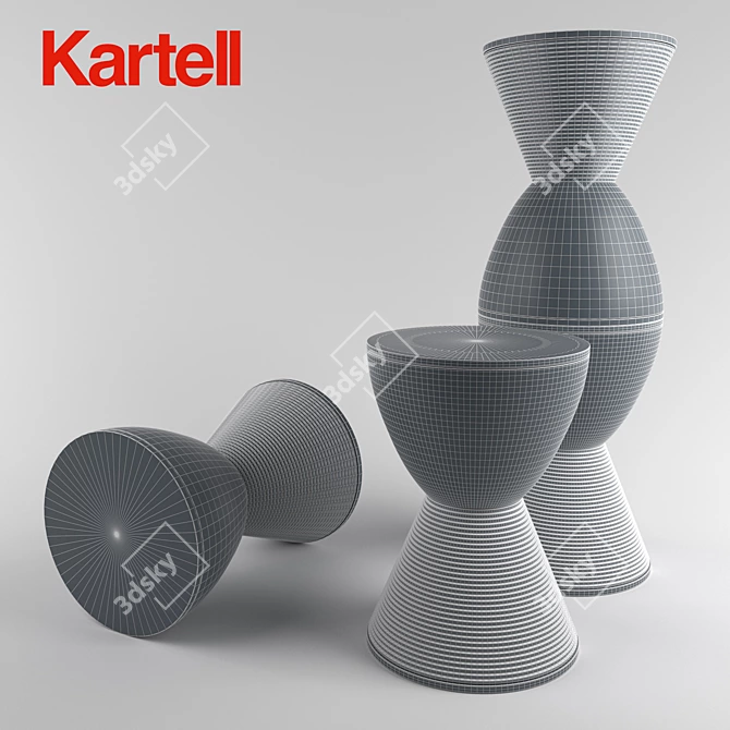 Kartell Prince AHA: Playful and Practical Side Table 3D model image 3