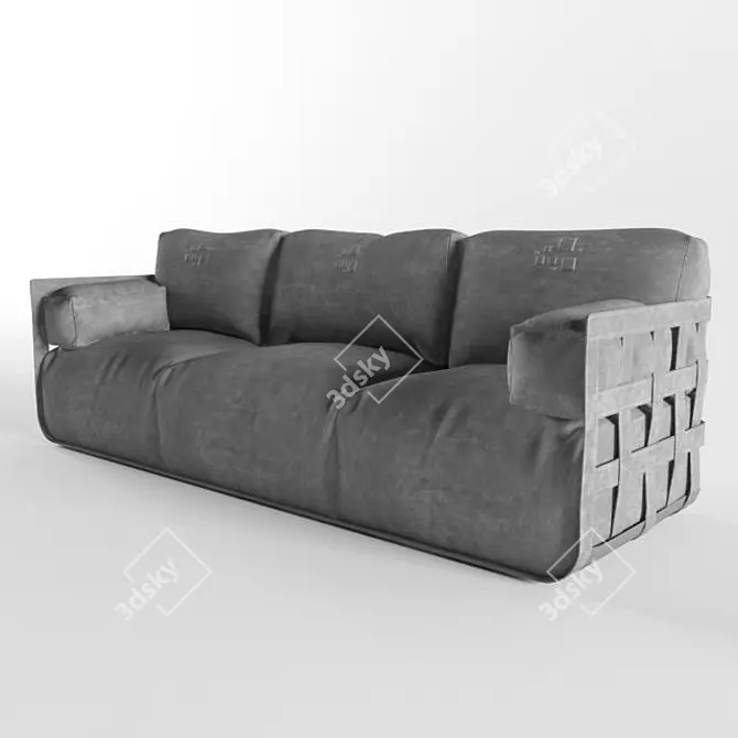 Italian Sofa: Rugiano Braid 3D model image 1