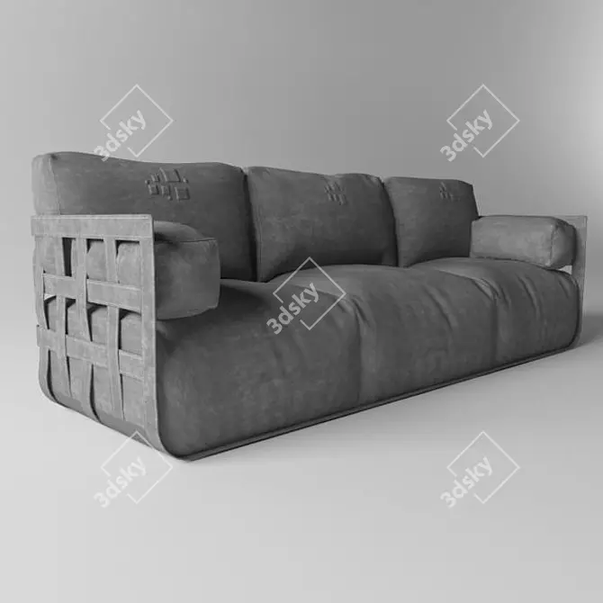 Italian Sofa: Rugiano Braid 3D model image 3