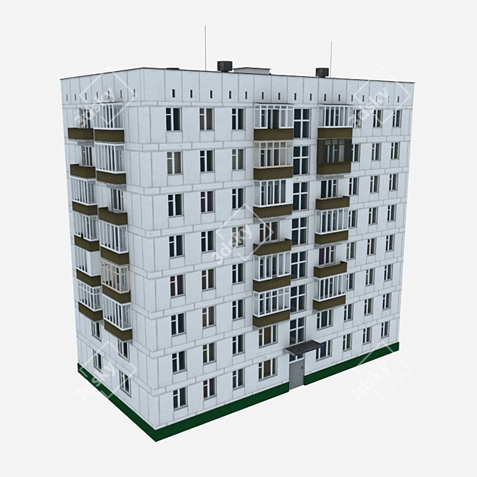 Moscow's Iconic II-18 High-rise 3D model image 1