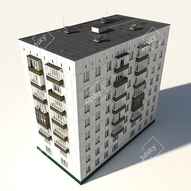 Moscow's Iconic II-18 High-rise 3D model image 2