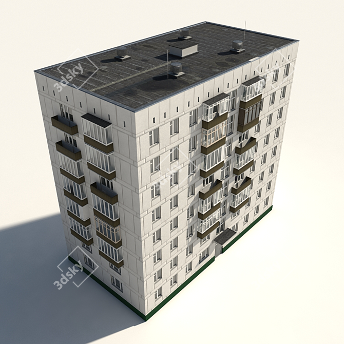 Moscow's Iconic II-18 High-rise 3D model image 3