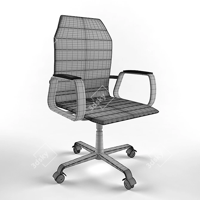 ErgoLux Leather Computer Chair 3D model image 2