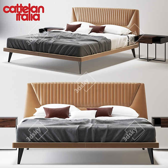 Luxury Italian Bed: Cattelan Amadeus 3D model image 1