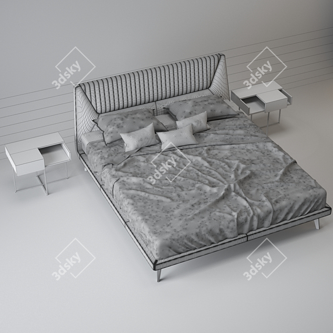 Luxury Italian Bed: Cattelan Amadeus 3D model image 3