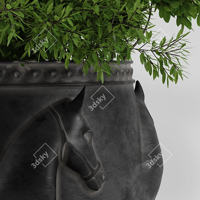 Lush Greenery in a Pot 3D model image 2