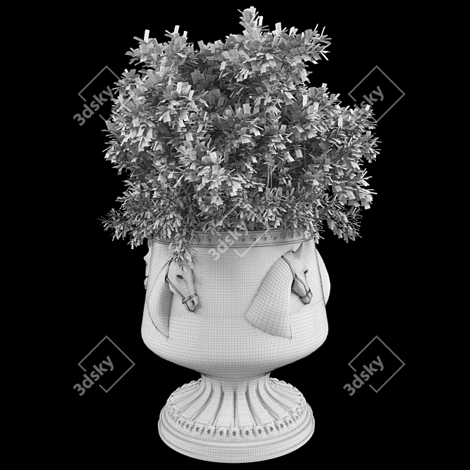 Lush Greenery in a Pot 3D model image 3