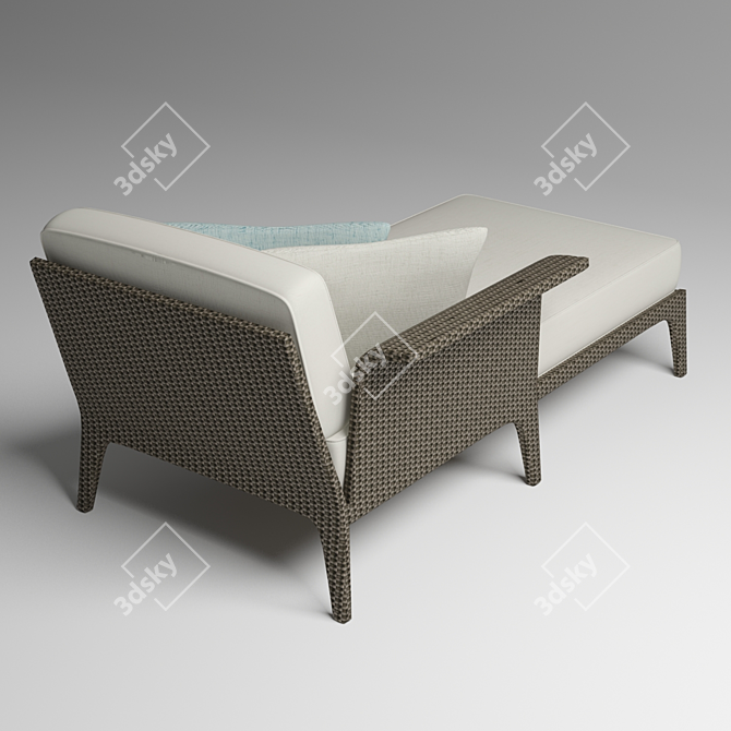 Sun Bed Right Arm Sofa 3D model image 2