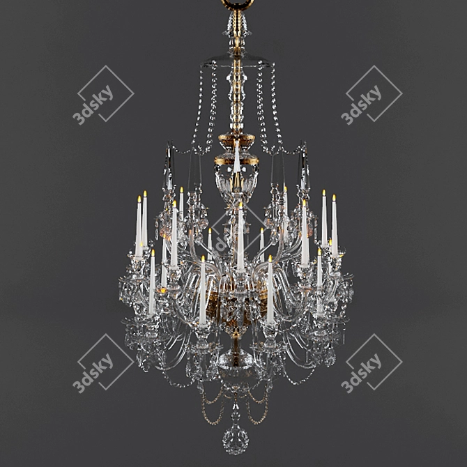 Antique English Chandelier: Clumber Park 1780 3D model image 1