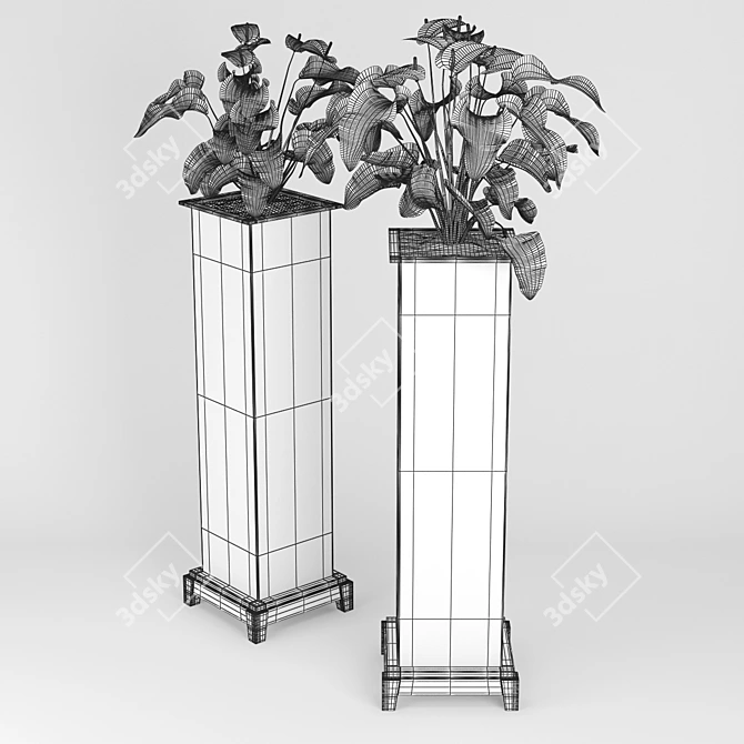 Tropical Anthurium Plant: Vibrant & Lifelike 3D model image 3