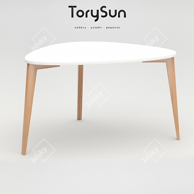 Title: Stylish Shell Dining Table 3D model image 1
