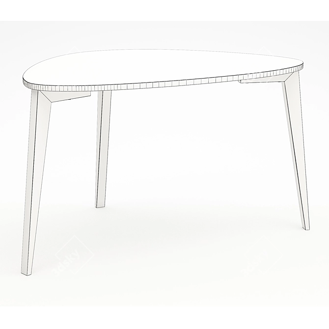 Title: Stylish Shell Dining Table 3D model image 3