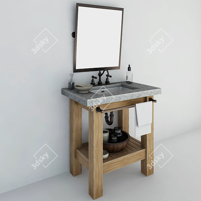 Elegant Abbott Sink Console 3D model image 1