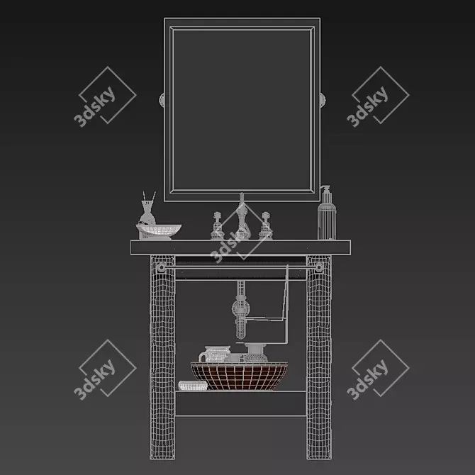 Elegant Abbott Sink Console 3D model image 3