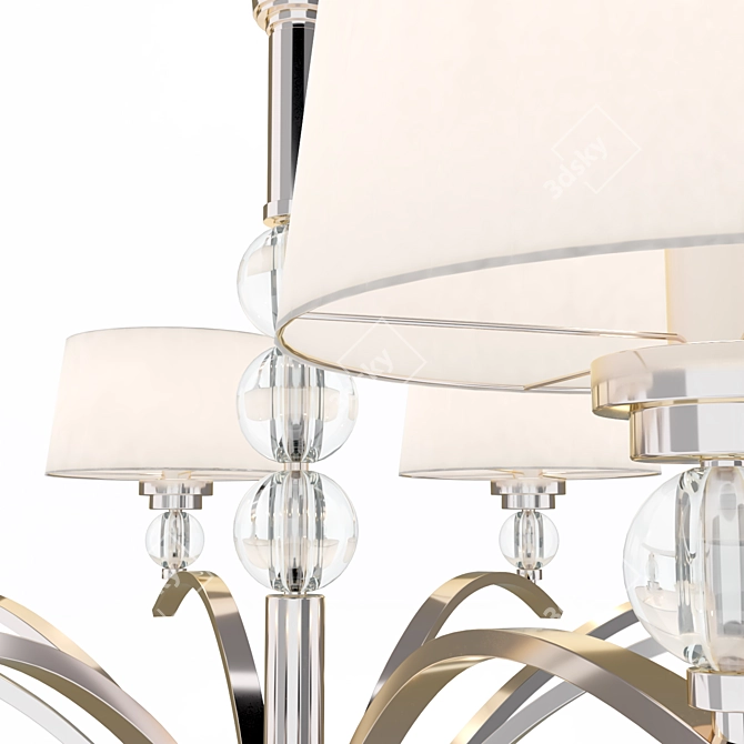 Murren Savoy House Chandeliers - Elegant Nickel Finish 3D model image 2
