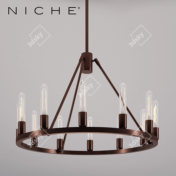 Spark 24: Modern Elegance Chandelier 3D model image 1