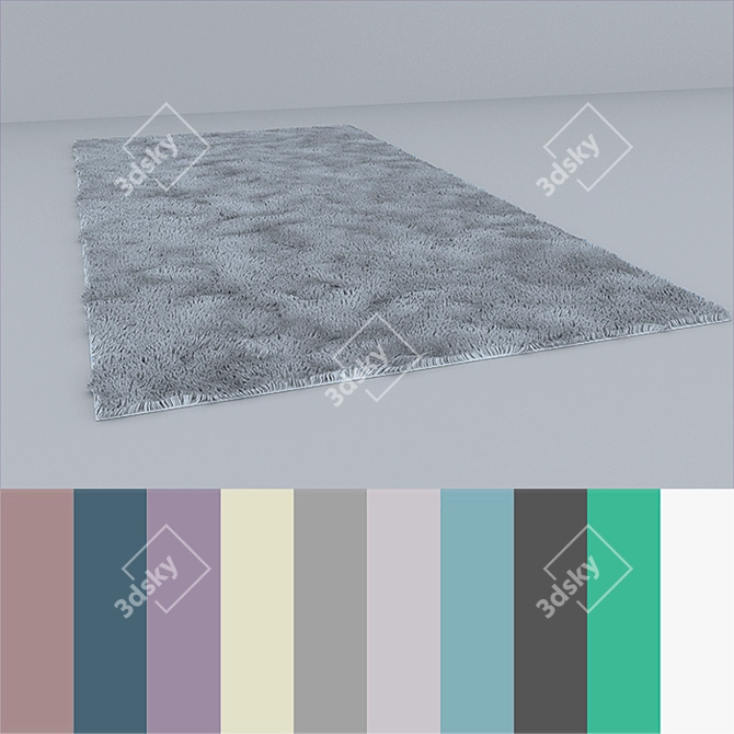 Soft Pastel Carpet Set - 10 Pieces 3D model image 1
