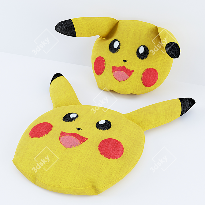 Pika-Pillow Duo: Perfect for Kids! 3D model image 1
