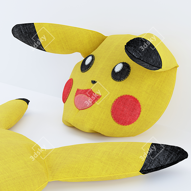 Pika-Pillow Duo: Perfect for Kids! 3D model image 2