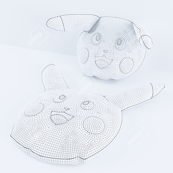 Pika-Pillow Duo: Perfect for Kids! 3D model image 3