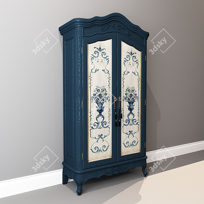 Vintage Chic Wardrobe 3D model image 2