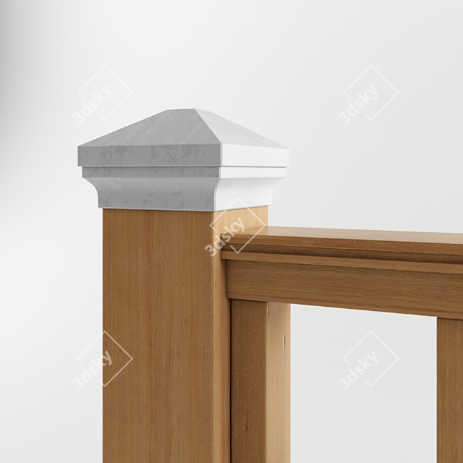 Wooden Terrace Fencing 3D model image 3