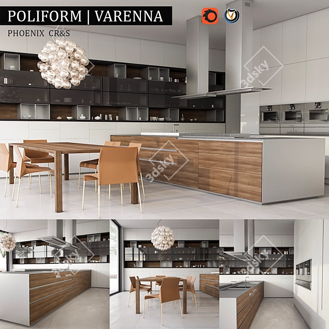 Varenna Phoenix Kitchen: Modern Design 3D model image 1