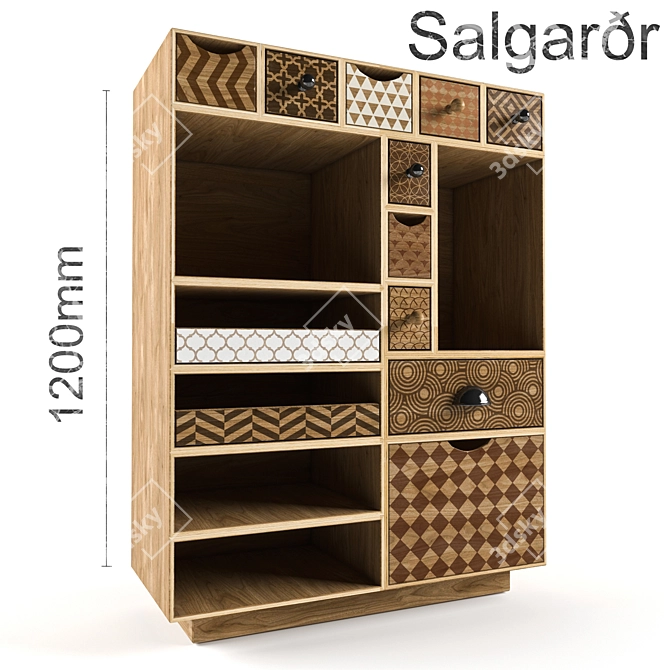 Scandi Style Salgaror Drawers 3D model image 1