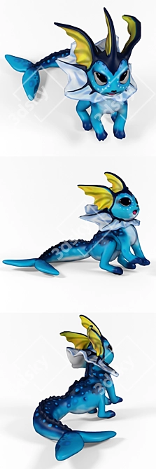 Aquatic Evolution: Vaporeon 3D model image 2