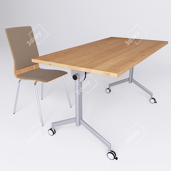 Ergonomic Office Desk Set 3D model image 1