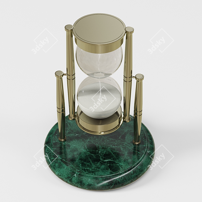 Elegant Brass Marble Hourglass 3D model image 2