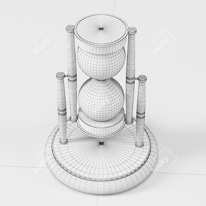 Elegant Brass Marble Hourglass 3D model image 3