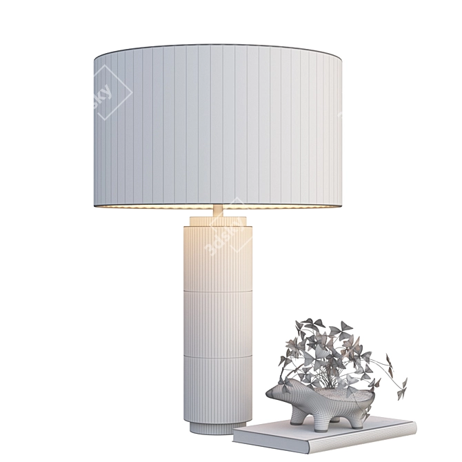 Marble Pillar Table Lamp 3D model image 2