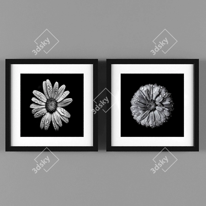 Contemporary Frame Paint Flower 3D model image 3