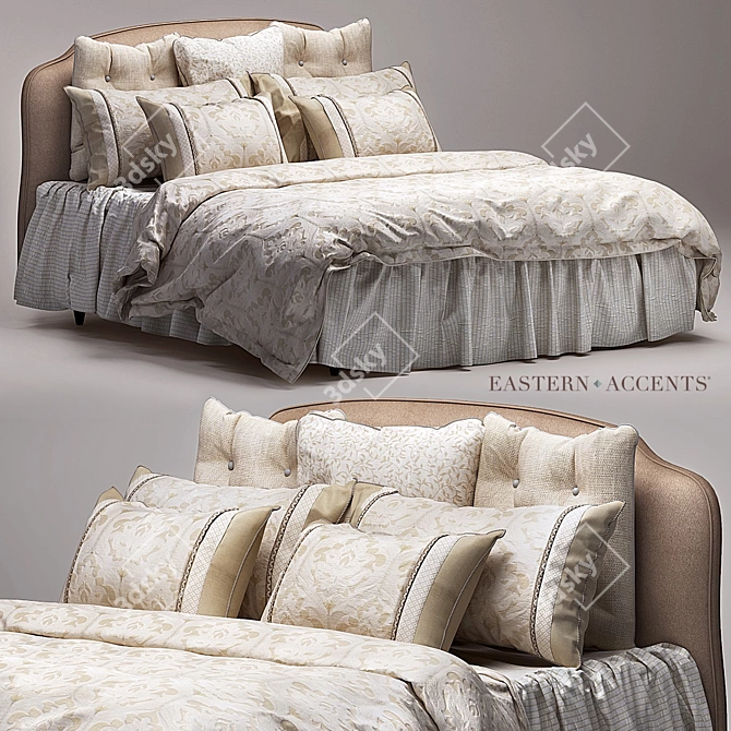 Luxury Eastern Accents Bedding Set 3D model image 1