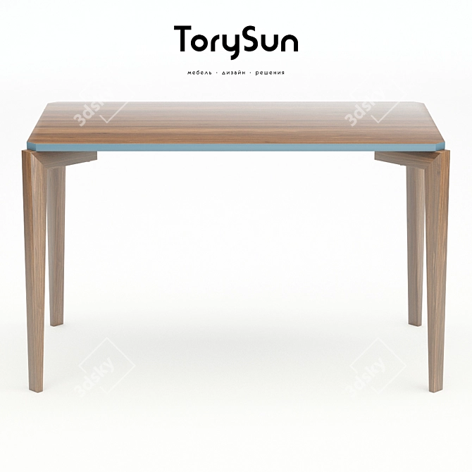 Compact Oak Dining Table 3D model image 1