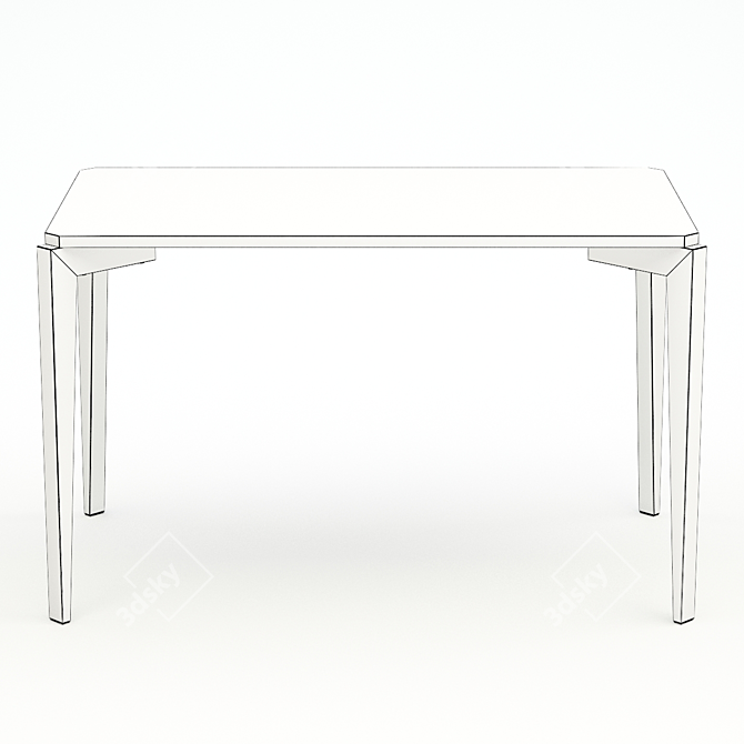 Compact Oak Dining Table 3D model image 3