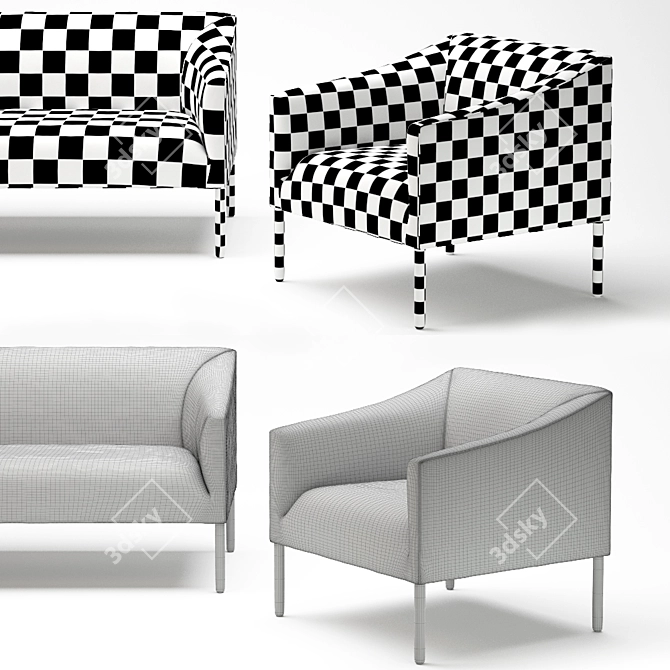 Modern Designer Sofa B&B Italia Bankside 3D model image 2