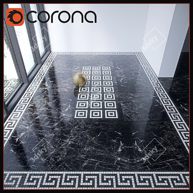 Marvel Pro Floor Design: Geometric Tile Collection 3D model image 2